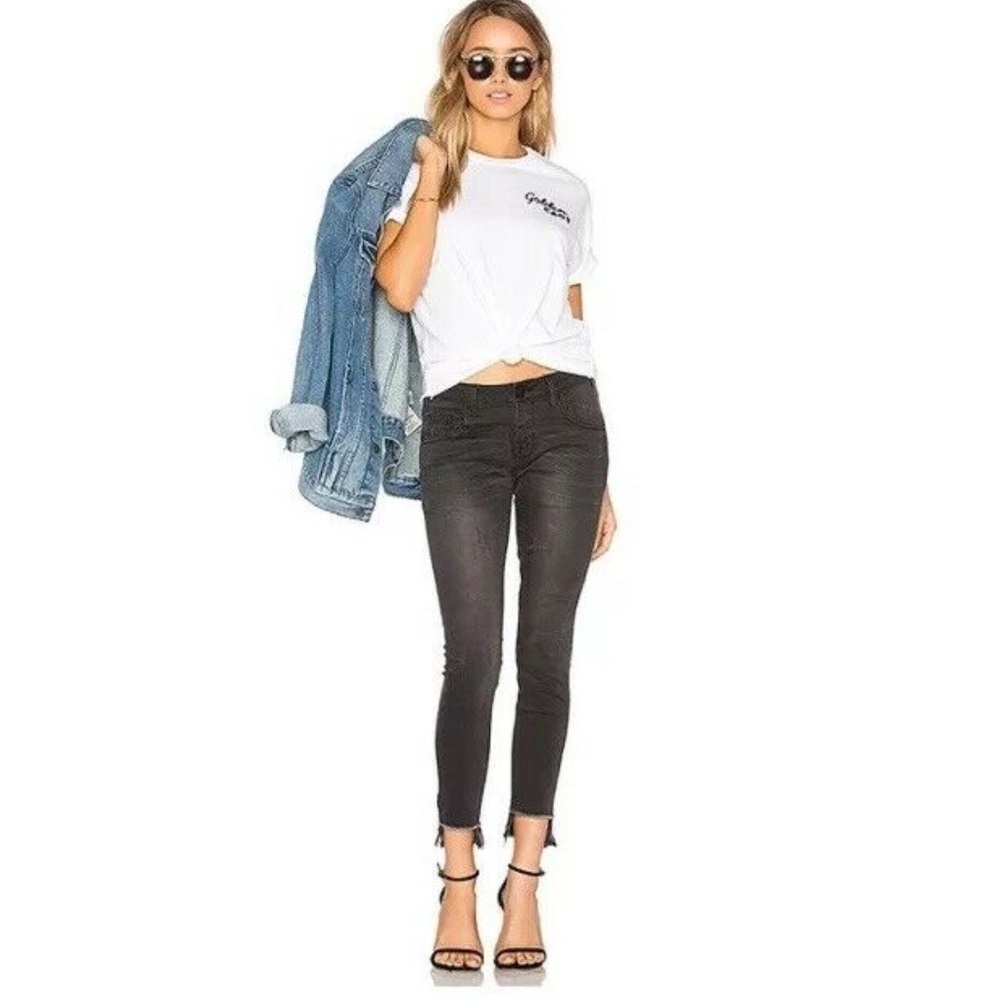 One Teaspoon Black Freebird II Distressed Dark Fantasy Step Hem 26